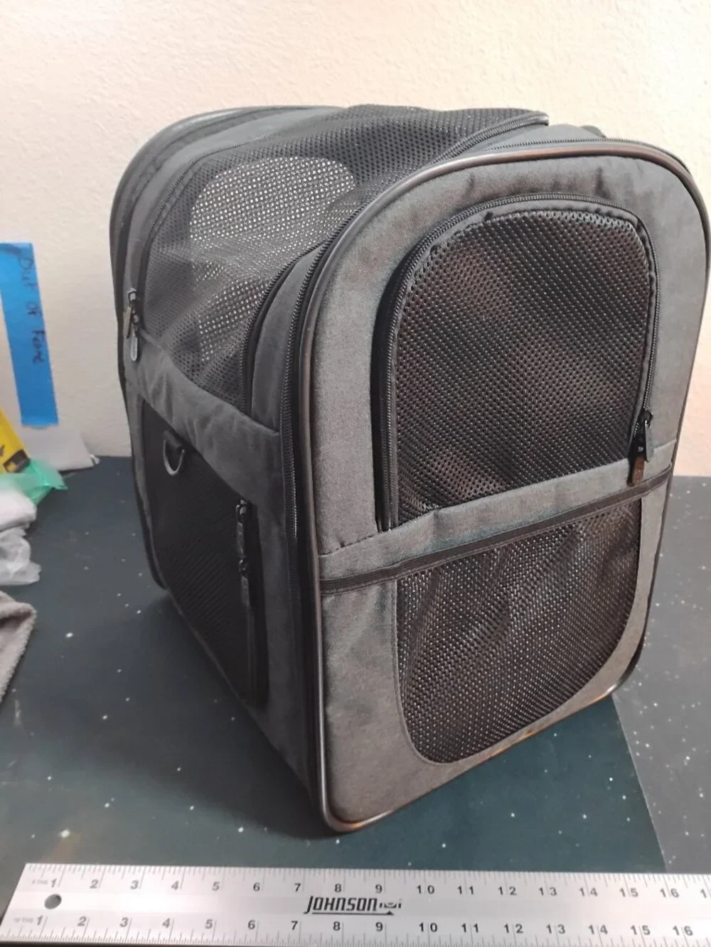 Pet Carrier Backpack Breathable Mesh Window Small Dog Cat Travel Bag Black